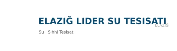 Elazığ lider su tesisatı - Firma logosu