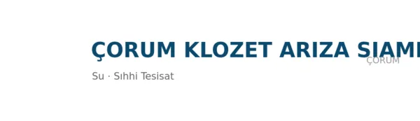 Çorum klozet arıza Sıamp klozet servisi Çorum Merkez su tesi - Firma logosu